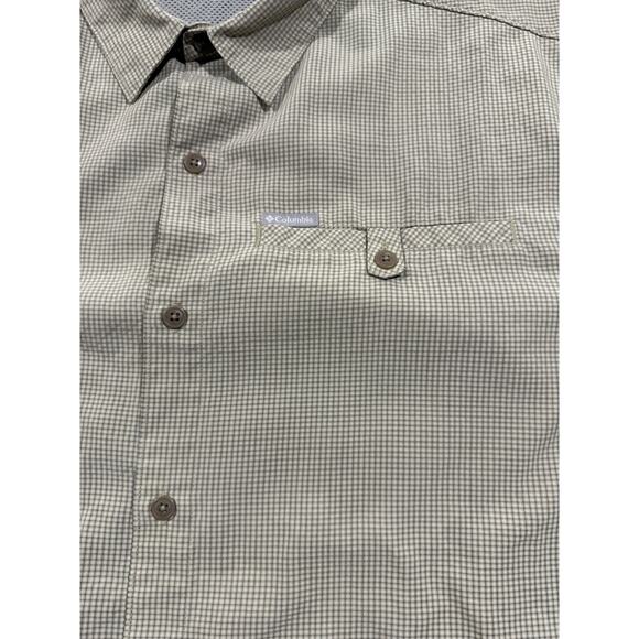 Columbia Shirt Mens 2XL Tan Plaid PFG Fishing Outdoor Button Up Short Sleeve Top - Picture 3 of 9